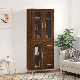Aparador alto madera contrachapada marrón roble 69,5x34x180 cm von , Sideboards - Ref: Foro24-3198592, Preis: 177,02 €, Rabat...