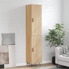 Aparador de madera contrachapada roble Sonoma 34,5x34x180 cm by , Sideboards - Ref: Foro24-3198764, Price: 101,18 €, Discount: %