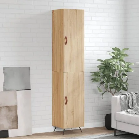 Aparador de madera contrachapada roble Sonoma 34,5x34x180 cm de , Aparadores - Ref: Foro24-3198764, Precio: 101,18 €, Descuen...