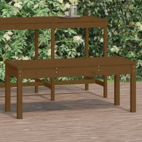 Banco de jardín madera maciza pino marrón miel 109x44x45 cm de vidaXL, Bancos de jardín - Ref: Foro24-824007, Precio: 53,03 €...