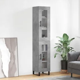 Aparador de madera contrachapada gris hormigón 34,5x34x180 cm by , Sideboards - Ref: Foro24-3199453, Price: 106,12 €, Discoun...
