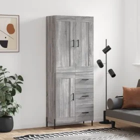 Aparador alto madera contrachapada gris sonoma 69,5x34x180 cm de , Aparadores - Ref: Foro24-3200015, Precio: 168,24 €, Descue...