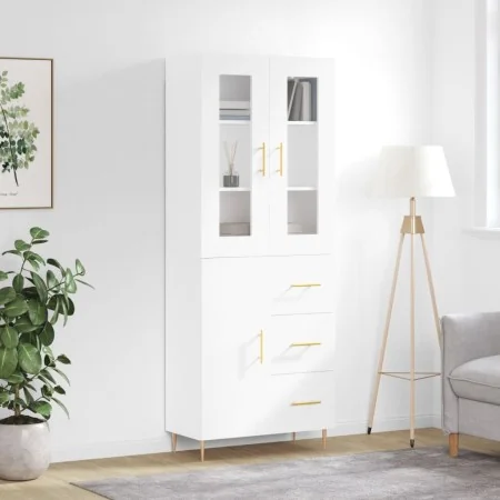 Aparador alto madera contrachapada blanco 69,5x34x180 cm by , Sideboards - Ref: Foro24-3198457, Price: 182,30 €, Discount: %