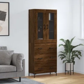 Aparador alto madera contrachapada marrón roble 69,5x34x180 cm by , Sideboards - Ref: Foro24-3198408, Price: 181,04 €, Discou...