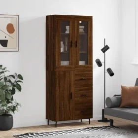 Aparador alto madera contrachapada marrón roble 69,5x34x180 cm de , Aparadores - Ref: Foro24-3198488, Precio: 173,02 €, Descu...