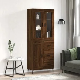 Aparador alto madera contrachapada marrón roble 69,5x34x180 cm by , Sideboards - Ref: Foro24-3198680, Price: 188,06 €, Discou...
