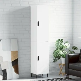 Aparador alto madera contrachapada blanco 34,5x34x180 cm by , Sideboards - Ref: Foro24-3198801, Price: 111,72 €, Discount: %
