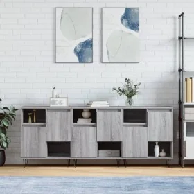 Aparadores 3 uds madera contrachapada gris Sonoma de , Aparadores - Ref: Foro24-3190155, Precio: 169,58 €, Descuento: %