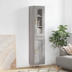 Aparador alto madera contrachapada gris Sonoma 34,5x34x180 cm by , Sideboards - Ref: Foro24-3199487, Price: 106,25 €, Discoun...