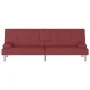 Sofá cama con portavasos cuero sintético rojo tinto de , Sofás - Ref: Foro24-351930, Precio: 298,29 €, Descuento: %