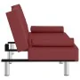 Sofá cama con portavasos cuero sintético rojo tinto de , Sofás - Ref: Foro24-351930, Precio: 298,29 €, Descuento: %