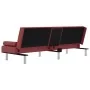 Sofá cama con portavasos cuero sintético rojo tinto de , Sofás - Ref: Foro24-351930, Precio: 298,29 €, Descuento: %
