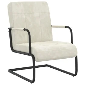 Silla voladiza de terciopelo blanco crema de , Sillones - Ref: Foro24-325797, Precio: 131,54 €, Descuento: %