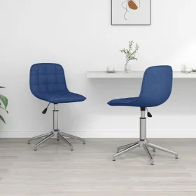 Sillas de comedor giratorias 2 unidades tela azul de , Sillas de comedor - Ref: Foro24-334055, Precio: 94,84 €, Descuento: %