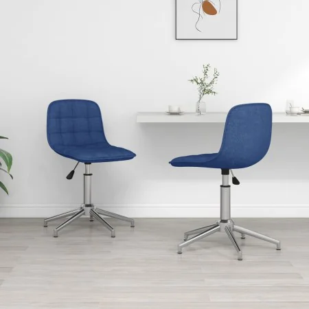 Sillas de comedor giratorias 2 unidades tela azul de , Sillas de comedor - Ref: Foro24-334055, Precio: 94,84 €, Descuento: %