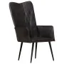 Sillón orejero de cuero auténtico negro de , Sillones - Ref: Foro24-339650, Precio: 119,55 €, Descuento: %
