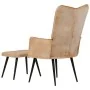 Sillón orejero con reposapiés cuero auténtico crema canela von , Sessel - Ref: Foro24-339667, Preis: 103,66 €, Rabatt: %
