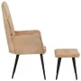 Sillón orejero con reposapiés cuero auténtico crema canela von , Sessel - Ref: Foro24-339667, Preis: 103,66 €, Rabatt: %