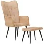 Sillón orejero con reposapiés cuero auténtico crema canela von , Sessel - Ref: Foro24-339667, Preis: 103,66 €, Rabatt: %