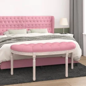 Banco de terciopelo rosa 110,5x45x49 cm by , Banks - Ref: Foro24-344420, Price: 135,90 €, Discount: %