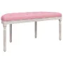 Banco de terciopelo rosa 110,5x45x49 cm de , Bancos - Ref: Foro24-344420, Precio: 135,90 €, Descuento: %