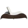 Tumbona doble con cojín de ratán sintético marrón de , Tumbonas - Ref: Foro24-41976, Precio: 396,81 €, Descuento: %