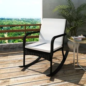 Silla mecedora de jardín ratán sintético negro de , Sillas de jardín - Ref: Foro24-42493, Precio: 90,37 €, Descuento: %