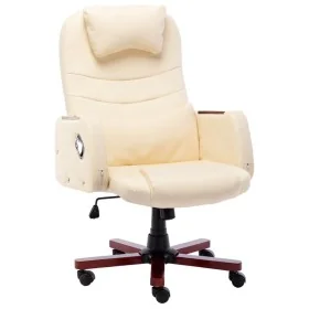 Silla de oficina de cuero sintético crema de , Sillas de oficina - Ref: Foro24-20378, Precio: 250,20 €, Descuento: %