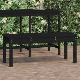 Banco de jardín madera maciza pino negro 109x44x45 cm de vidaXL, Bancos de jardín - Ref: Foro24-824008, Precio: 67,87 €, Desc...