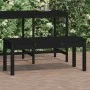 Banco de jardín madera maciza pino negro 109x44x45 cm de vidaXL, Bancos de jardín - Ref: Foro24-824008, Precio: 67,87 €, Desc...
