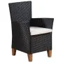 Set de comedor de jardín 9 pzas ratán sintético negro y marrón de , Conjuntos de jardín - Ref: Foro24-44102, Precio: 669,14 €...