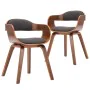 Sillas de comedor 2 unidades tela y madera curvada gris oscuro de , Sillas de comedor - Ref: Foro24-279476, Precio: 419,00 €,...