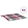 Cojines de silla de jardín 4 uds tela a cuadros rojo 50x50x3 cm de , Cojines para sillas y sofás - Ref: Foro24-314069, Precio...