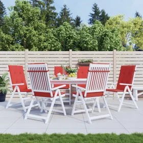 Cojín silla de jardín respaldo alto 6 uds tela rojo 120x50x3 cm de , Cojines para sillas y sofás - Ref: Foro24-314110, Precio...