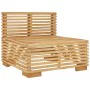 Sofá central jardín con cojines madera maciza teca color crema von , Modulare Sofas für den Außenbereich - Ref: Foro24-319156...