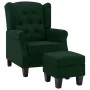 Sillón con reposapiés tela verde oscuro de , Sillones - Ref: Foro24-320157, Precio: 302,81 €, Descuento: %