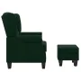 Sillón con reposapiés tela verde oscuro de , Sillones - Ref: Foro24-320157, Precio: 302,81 €, Descuento: %