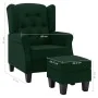 Sillón con reposapiés tela verde oscuro de , Sillones - Ref: Foro24-320157, Precio: 302,81 €, Descuento: %
