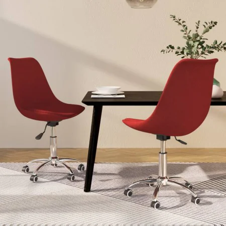 Sillas de comedor giratorias 2 unidades tela rojo tinto de , Sillas de comedor - Ref: Foro24-338351, Precio: 147,57 €, Descue...