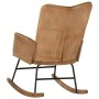 Silla mecedora de lona vintage marrón de , Mecedoras - Ref: Foro24-339684, Precio: 128,95 €, Descuento: %