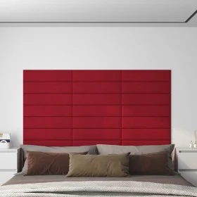 Paneles de pared 12 uds terciopelo rojo tinto 60x15 cm 1,08 m² von , Wandverkleidung - Ref: Foro24-343839, Preis: 33,05 €, Ra...