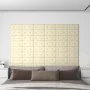 Paneles de pared 12 uds cuero sintético crema 30x15 cm 0,54 m² by , Wall covering - Ref: Foro24-343968, Price: 19,87 €, Disco...