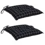 Cojines para silla 2 uds tela a cuadros negro 40x40x7 cm de , Cojines para sillas y sofás - Ref: Foro24-361489, Precio: 23,93...