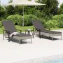 Tumbonas 2 unidades con mesa y cojines ratán sintético gris de , Conjuntos de jardín - Ref: Foro24-362808, Precio: 329,01 €, ...