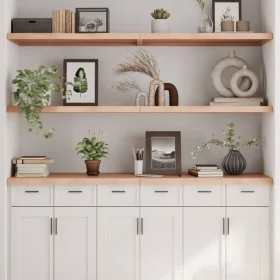 Estante de pared madera maciza roble sin tratar 160x60x(2-4) cm de , Estantes y estanterías - Ref: Foro24-363594, Precio: 109...