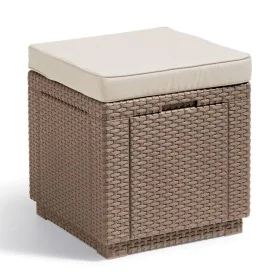 Keter Puf cubo de almacenamiento con cojín capuchino de , Cajas de almacenaje para exteriores - Ref: Foro24-408952, Precio: 7...