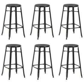 Taburetes de cocina 6 unidades acero negro by , Kitchen stools - Ref: Foro24-3054559, Price: 452,79 €, Discount: %