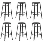 Taburetes de cocina 6 unidades acero negro de , Taburetes de cocina - Ref: Foro24-3054559, Precio: 452,79 €, Descuento: %