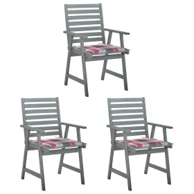 Sillas comedor de jardín 3 uds madera maciza acacia y cojines de , Sillas de jardín - Ref: Foro24-3064441, Precio: 284,99 €, ...