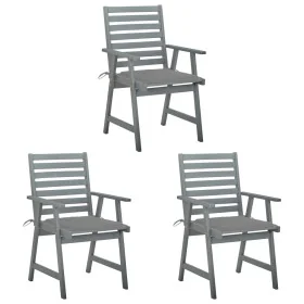 Sillas comedor de jardín 3 uds madera maciza acacia y cojines by , Garden chairs - Ref: Foro24-3064429, Price: 304,09 €, Disc...